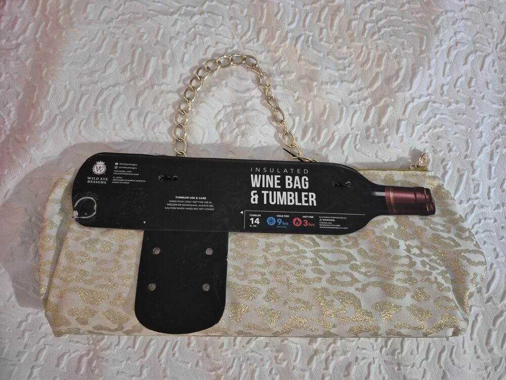 💥 Wild Eye Designs Insulated Wine Clutch Bag Purse Gift Animal Print
